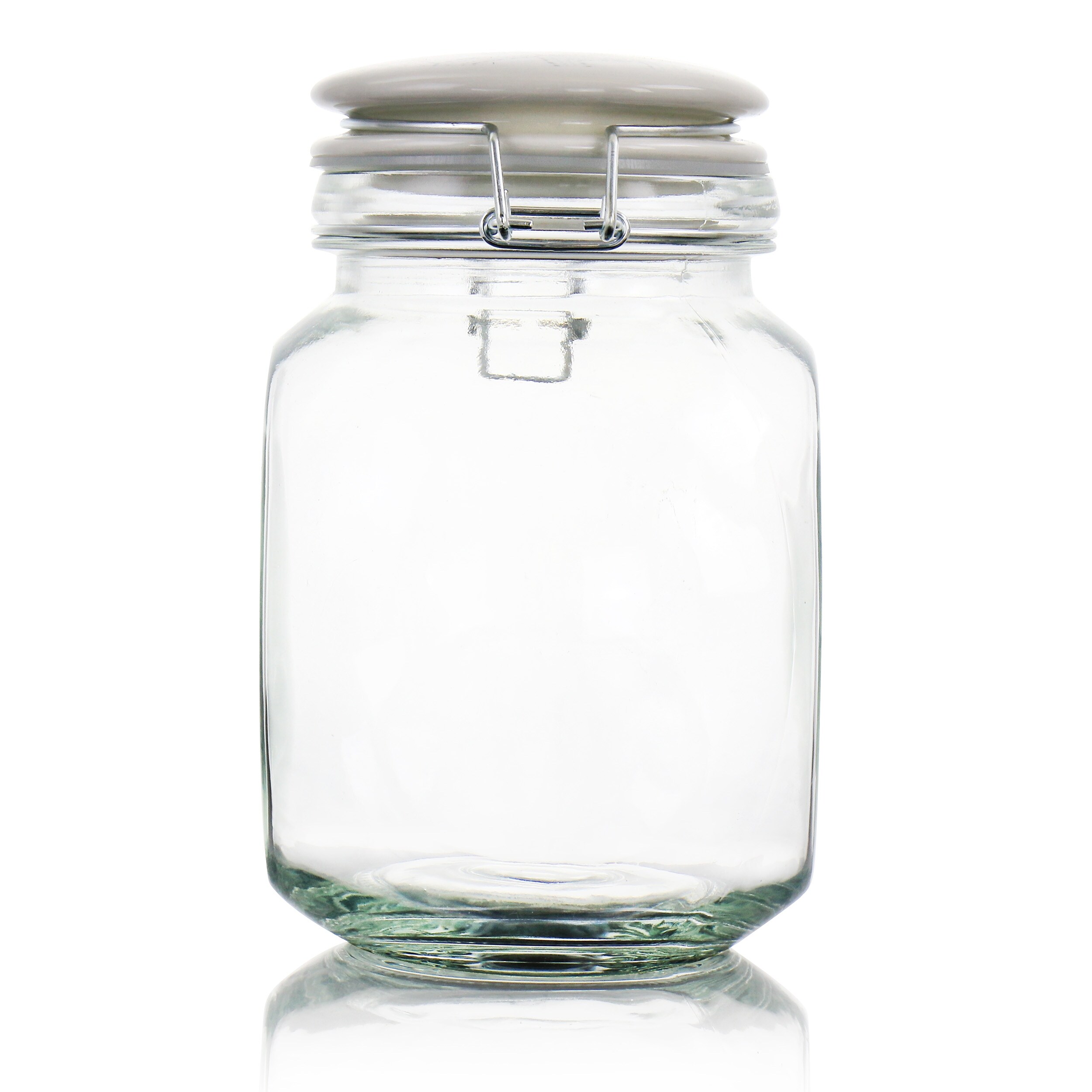Amici Home Carlisle Glass Canister Square Jar, Food Safe, Airtight