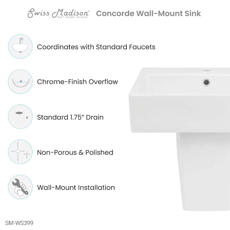 Concorde 21" Two-Piece Wall-Mount Bathroom Sink