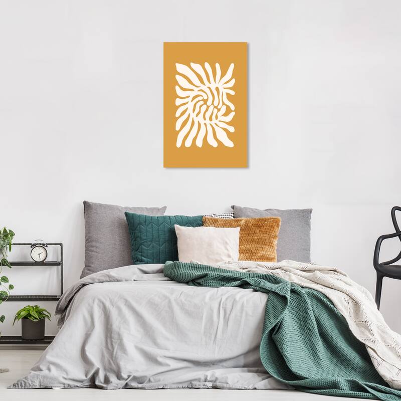Wynwood Studio Canvas Abstract Fern Poster Brown and Ochre Modern & Contemporary Wall Art Canvas Print - 16 x 24