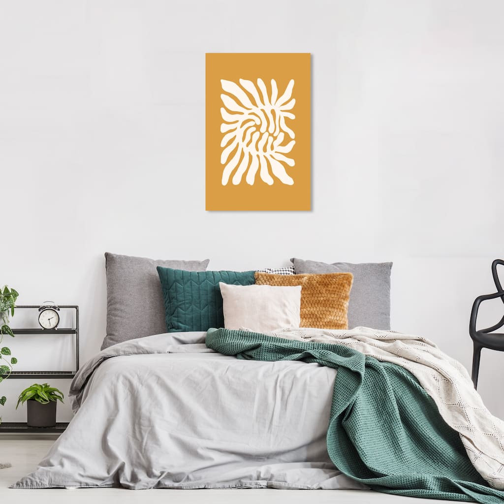 Wynwood Studio Canvas Abstract Fern Poster Brown and Ochre Modern & Contemporary Wall Art Canvas Print