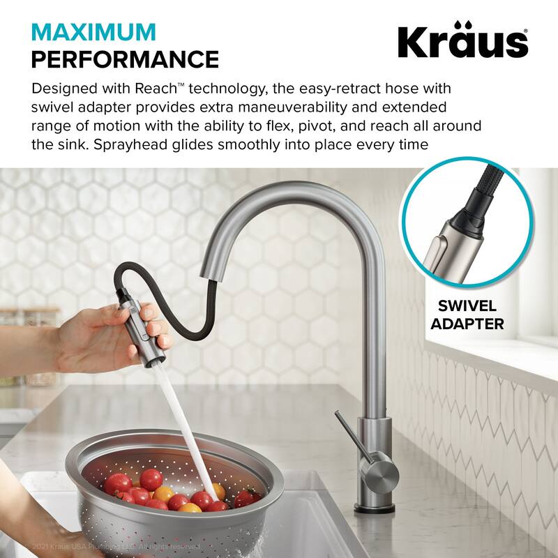 Kraus KTF-3104 Oletto 1.8 GPM Single Hole Pull Down Kitchen Faucet