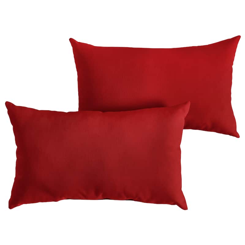 Sunbrella Canvas Jockey Red Indoor/Outdoor Knife Edge Pillow (Set of 2)