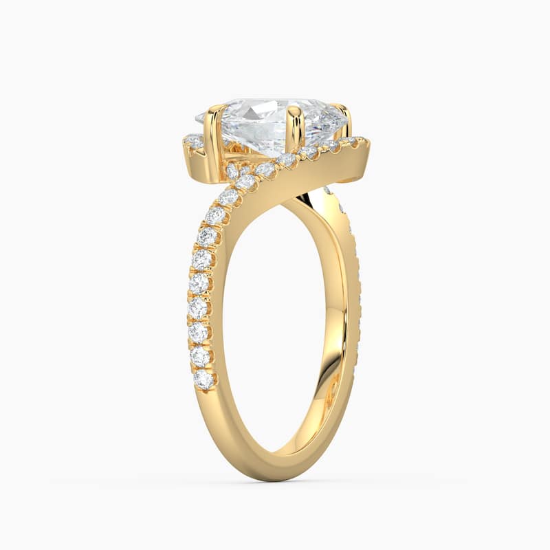 Auriya 14k Gold Pear-shaped Lab Grown Diamond Bypass Engagement Ring 1.00 to 5.00 ct. tw. (F-G, VS)