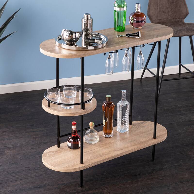 SEI Furniture Dagner Wine Bar Table w/ Glassware Storage