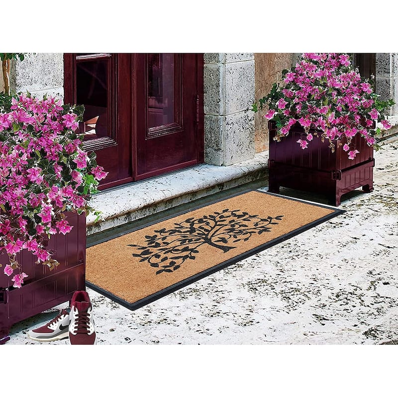 A1HC Natural Rubber and Coir Thick Heavy Duty Non Slip Doormat 18" X 48"