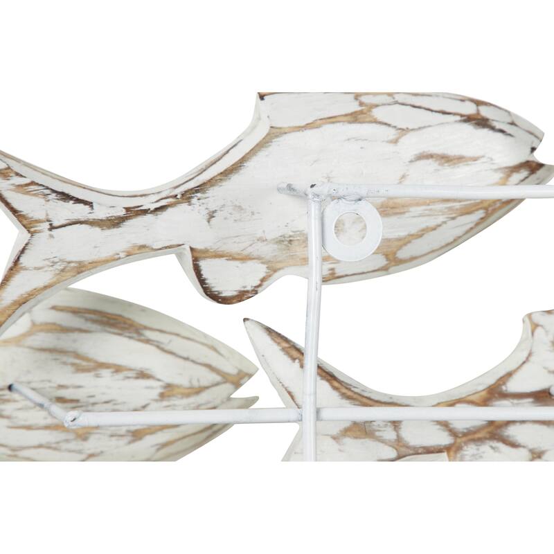 Wood Fish Handmade Home Wall Decor - White - Roche River Decor