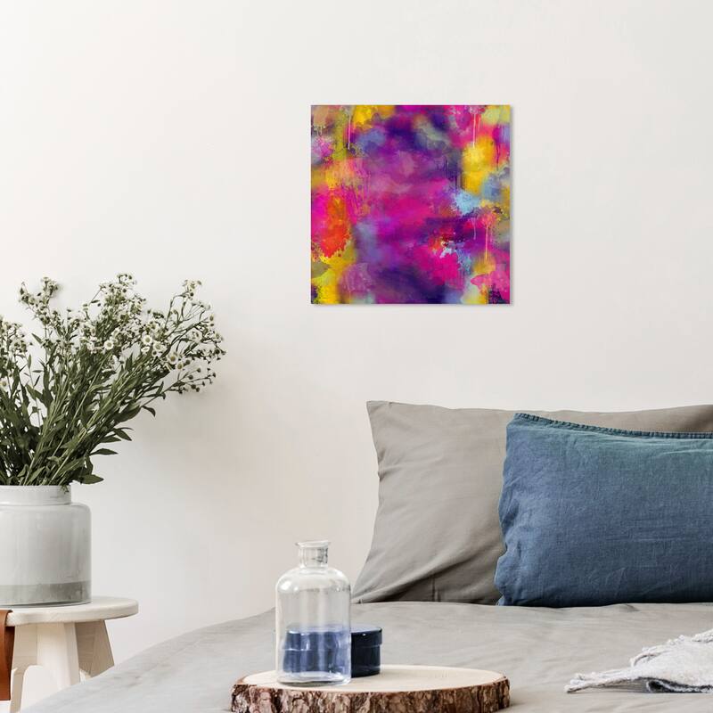 Wynwood Studio Canvas Abstract Amerina Purple and Traditional Wall Art Canvas Print - 12 x 12