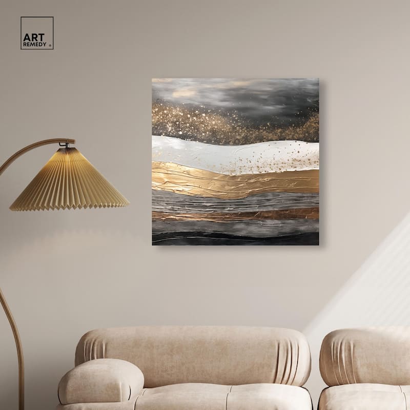 Moonlit Gold III Canvas by Art Remedy, Gallery Wrapped