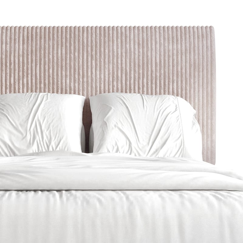 CraftPorch Corduroy 4-pieces Mid-Century Modern Light Pink Twin Size Bed with Light Grey Furniture Bedroom Set