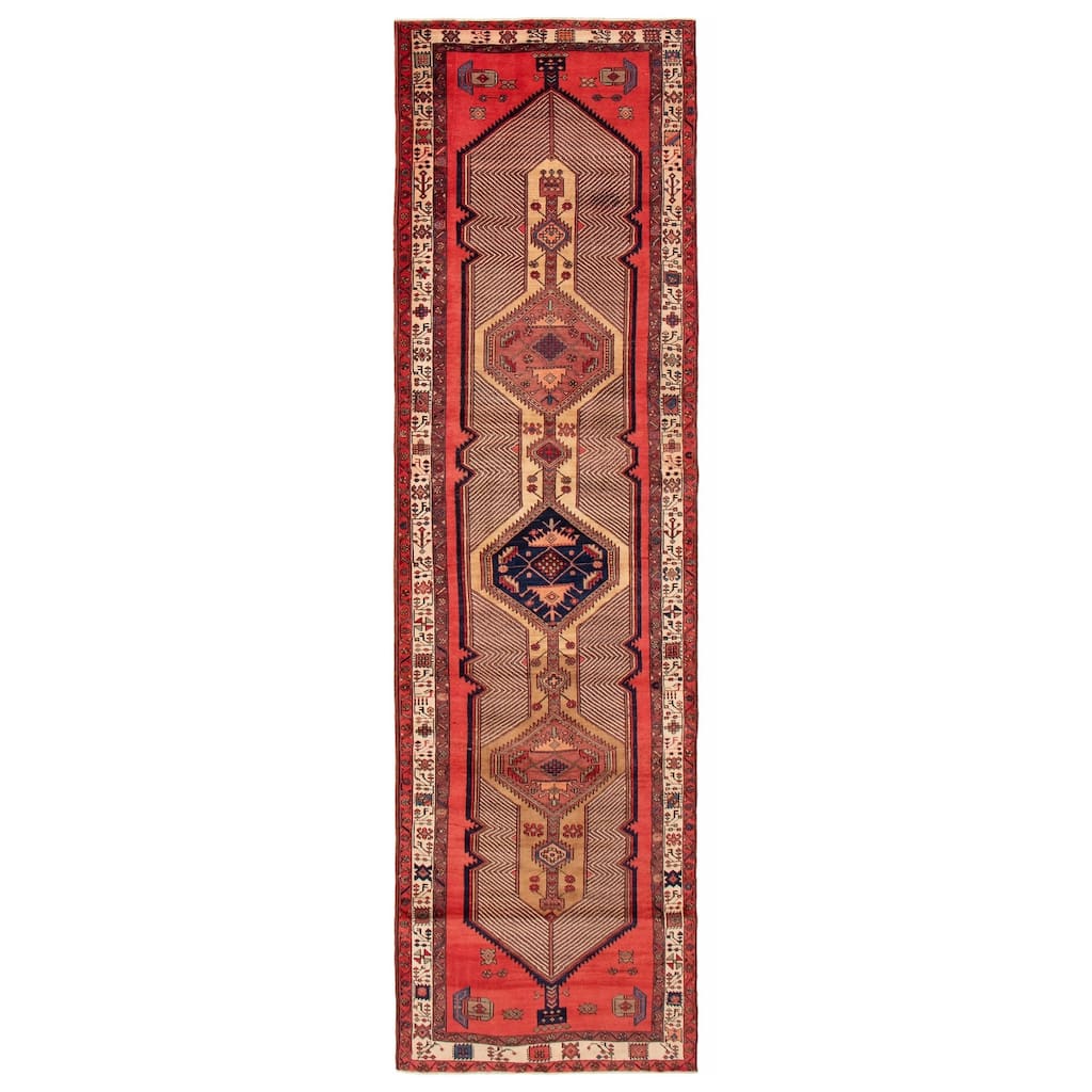 ECARPETGALLERY Hand-knotted Konya Anatolian Red Wool Rug - 3'11 x 13'5