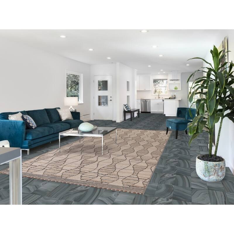 All-Over Moroccan Oriental Area Rug Handmade Beige Wool Carpet - 6'0"x 12'7"