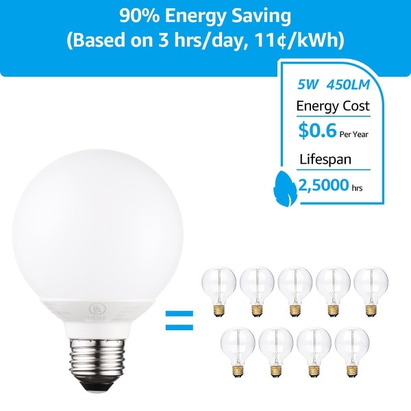 Dimmable vanity light bulbs top