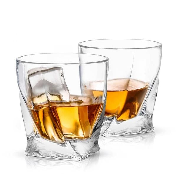 slide 2 of 4, JoyJolt Atlas Non-Leaded Crystal Old Fashioned Whiskey Glass, 10.8 Ounce Set of 2 - 10.8 oz