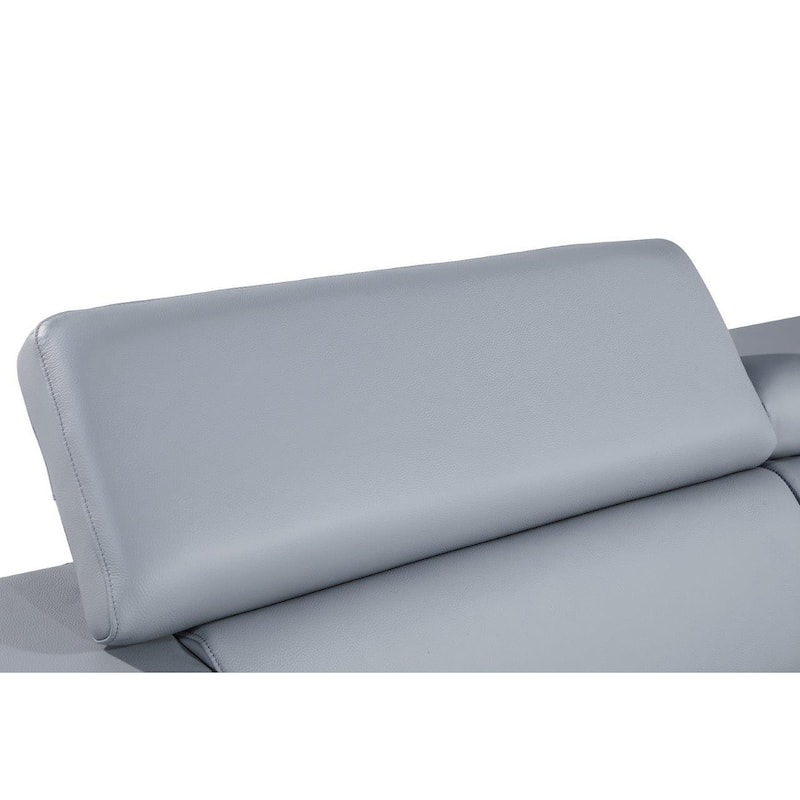 HomeRoots 89" Gray Italian Leather Sofa With Silver Legs - 89