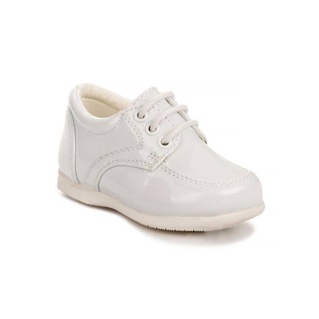Josmo Boys' Lace-Up Toddler Dress Shoes: Stylish and Comfortable Options for Every Occasion - White Patent - 8
