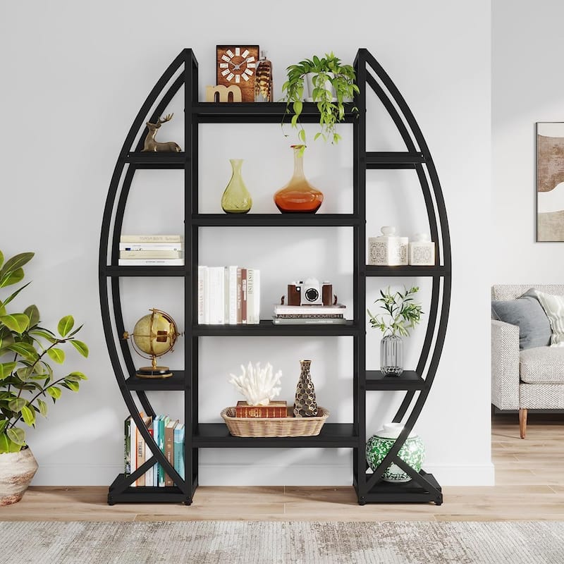 5 Tier Plant Stand Indoor, Half-Moon Shaped Large Plant Shelf