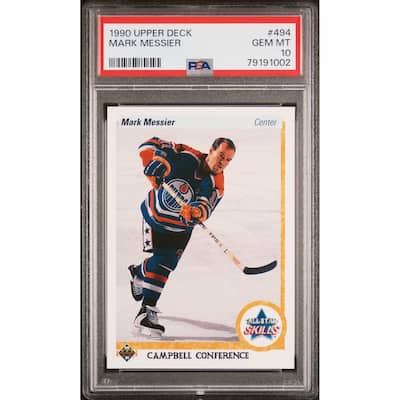 Mark Messier 1990 Upper Deck Hockey Card #464 Graded PSA 10 - 8'6" x 11'6"