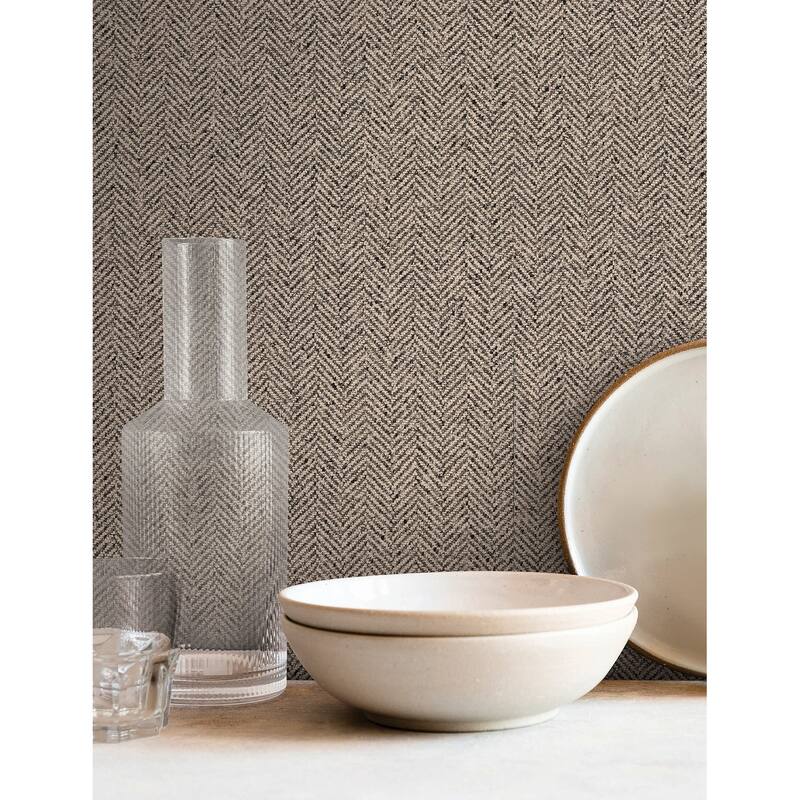 York Wallcoverings Tailored Chevron Latte Wallpaper