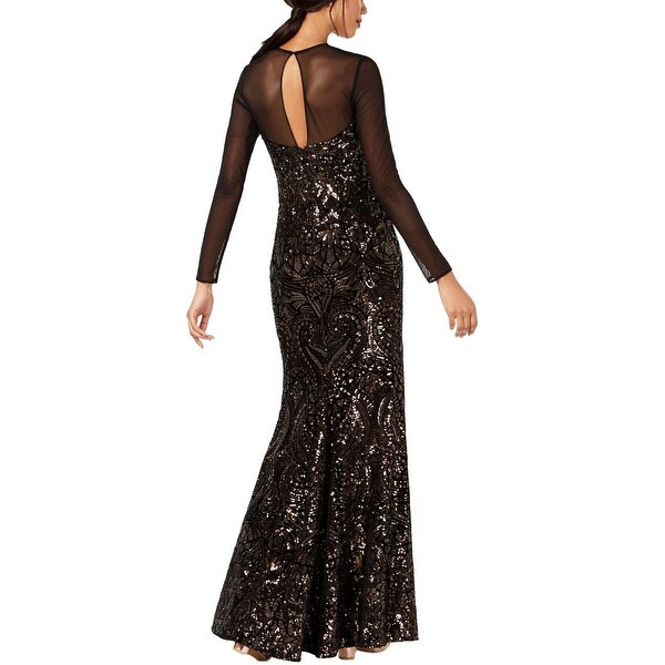 betsy and adam black sequin dress