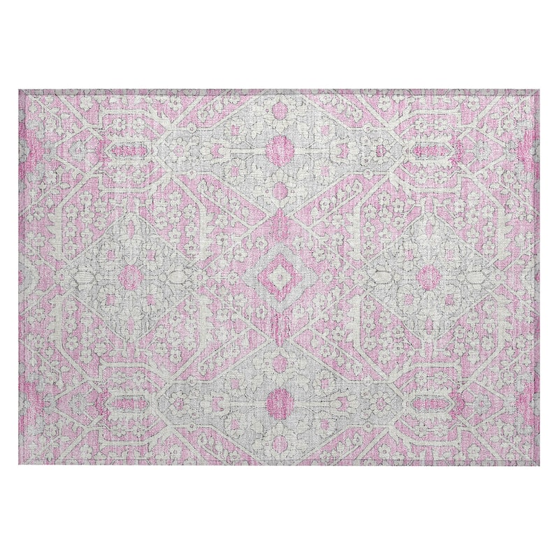 Machine Washable Indoor/ Outdoor Chantille Traditional Medallion Rug