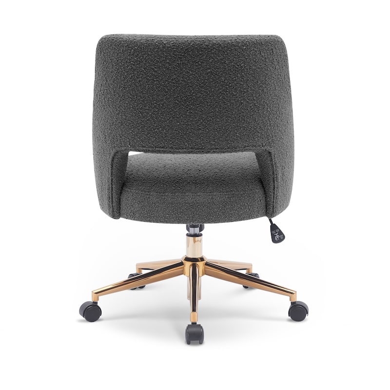 Boucle Upholstered Office/ Desk Chair - Swivel/ Adjustable Height