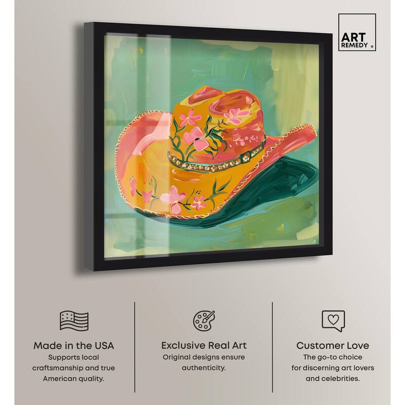 Wildflower Cowboy Hat Shadowbox by Art Remedy
