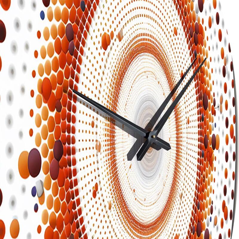 Designart "Boho Mandala In Retro Blue And Orange IV" Boho Mandala Oversized Wall Clock