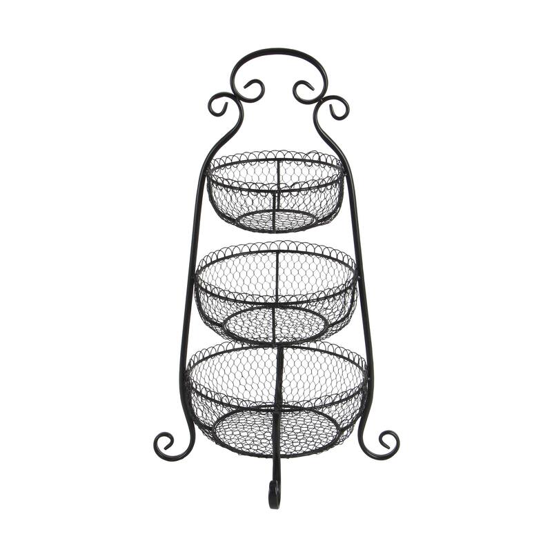 Metal Tiered Server - Black - Roche River Decor