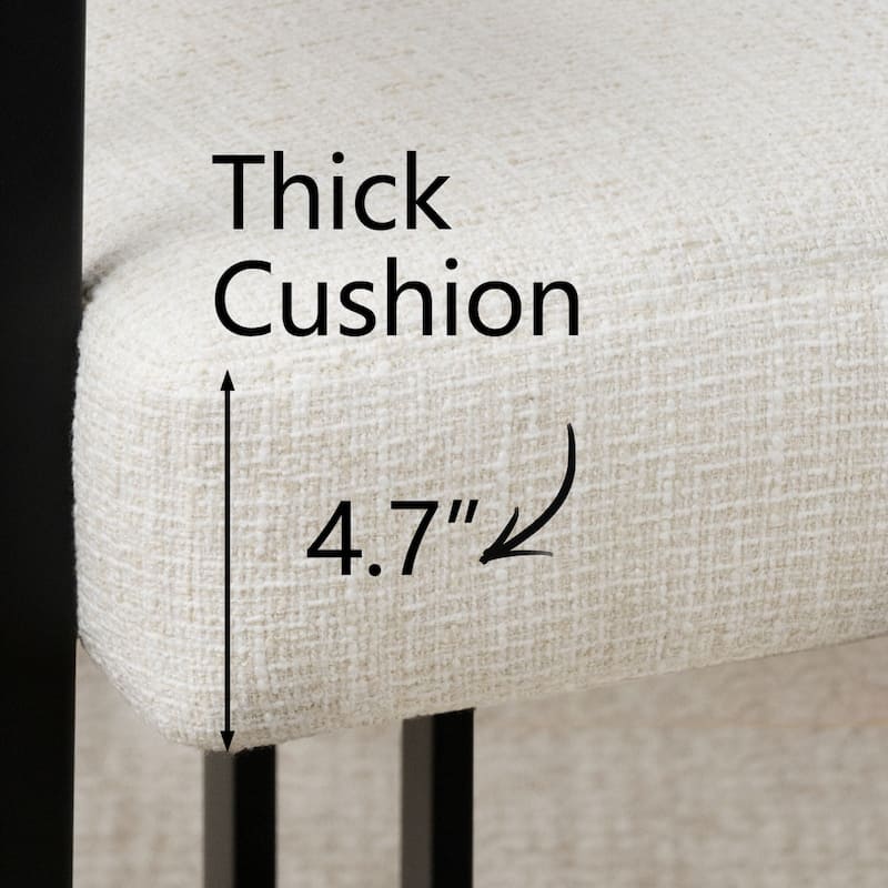 24" Seat Height Upholstered Tweed Solid Back Counter Stool(Set of 4) - Set of 4