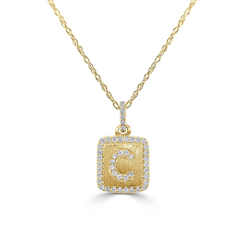 Joelle Collection Diamond 1/10 cttw. Initial Necklace 14K Yellow Gold - C