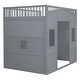 preview thumbnail 8 of 20, Full Size House Loft Bed With Ladder and Wardrobe