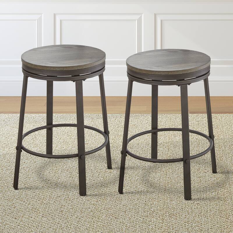 Steve Silver Perry Grey Counter Height Swivel Stool (Set of 2)