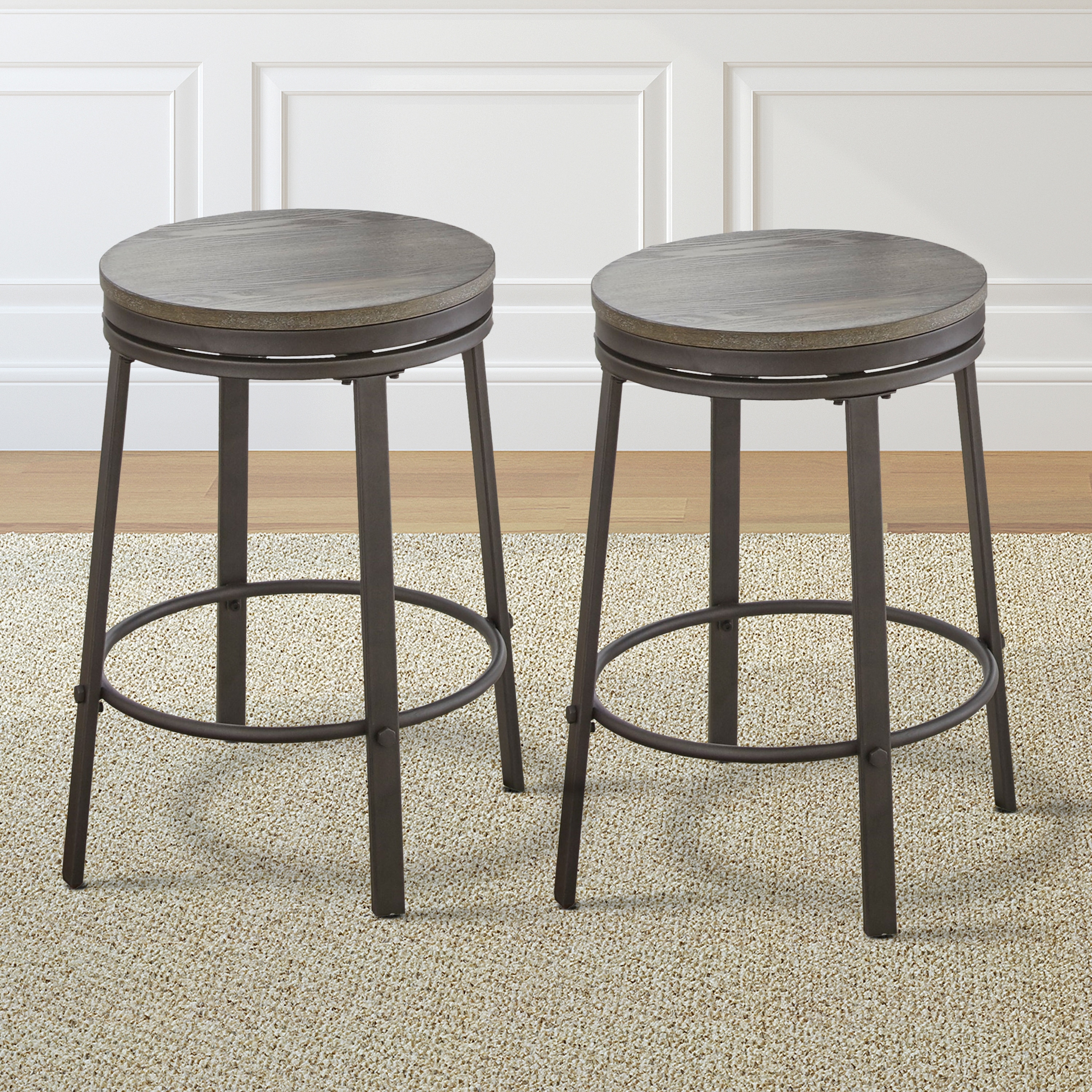 Steve Silver Perry Grey Counter Height Swivel Stool (Set of 2)