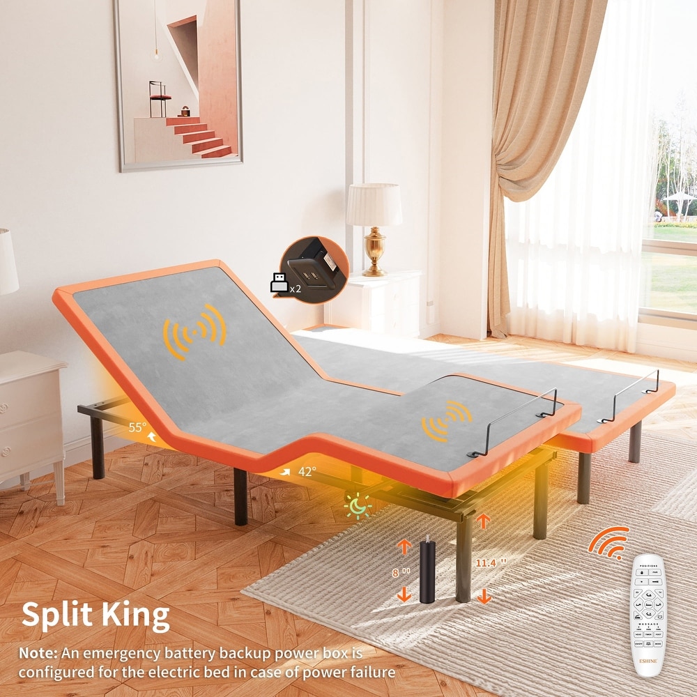 King adjustable bed frame on sale with massage