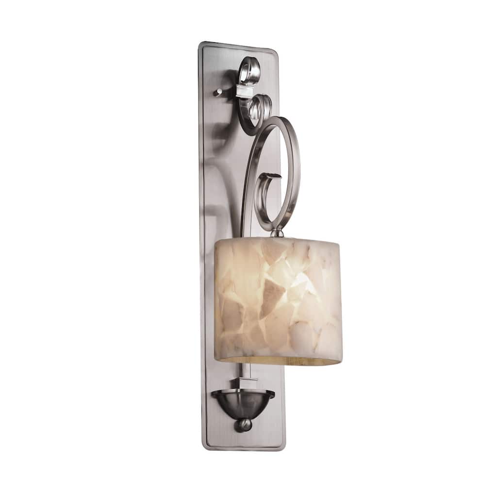 Justice Design Alabaster Rocks!? Archway ADA 1-light Wall Sconce, Alabaster Rocks Oval Shade