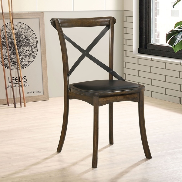 Weathered oak cross back dining chairs sales