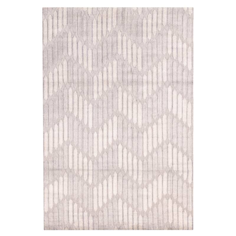 ECARPETGALLERY Hand Loomed Elysian Grey Silk Rug - 6'7 x 9'8
