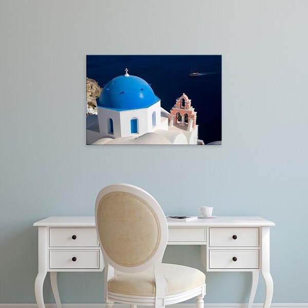 Easy Art Prints Darrell Gulin's 'Oia With Blue Domed Churches' Premium Canvas Art