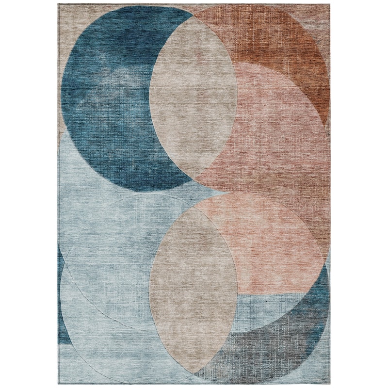 Machine Washable Indoor/ Outdoor Contemporary Deco Chantille Rug