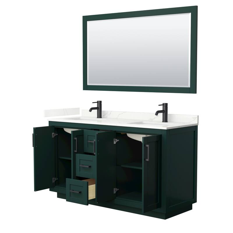 Miranda 60-inch Double Vanity, Quartz Top, 58-inch Mirror