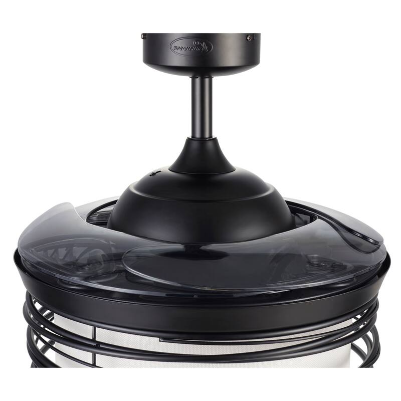 Fanaway Luna Black 48-inch Retractable Ceiling Fan with Smoke Blades