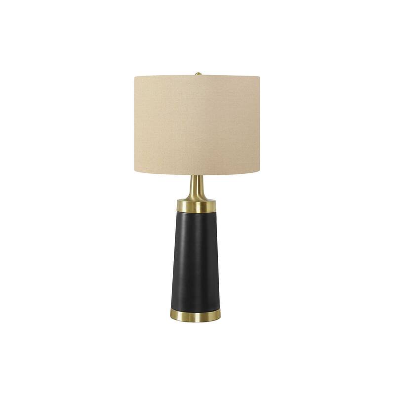 Lighting, 28"h, Table Lamp, Black Metal, Beige Shade, Contemporary