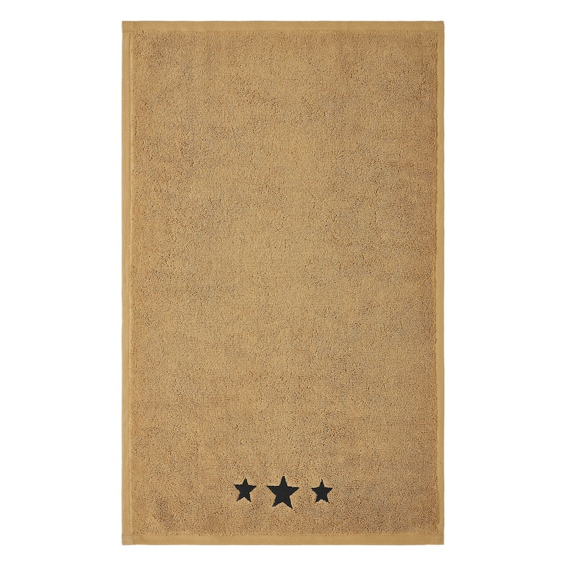 Black Stars Tan Hand Towel Set of 2 16x26