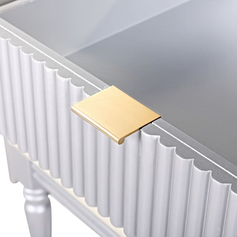Luxury Vanity Desk with Round Mirror