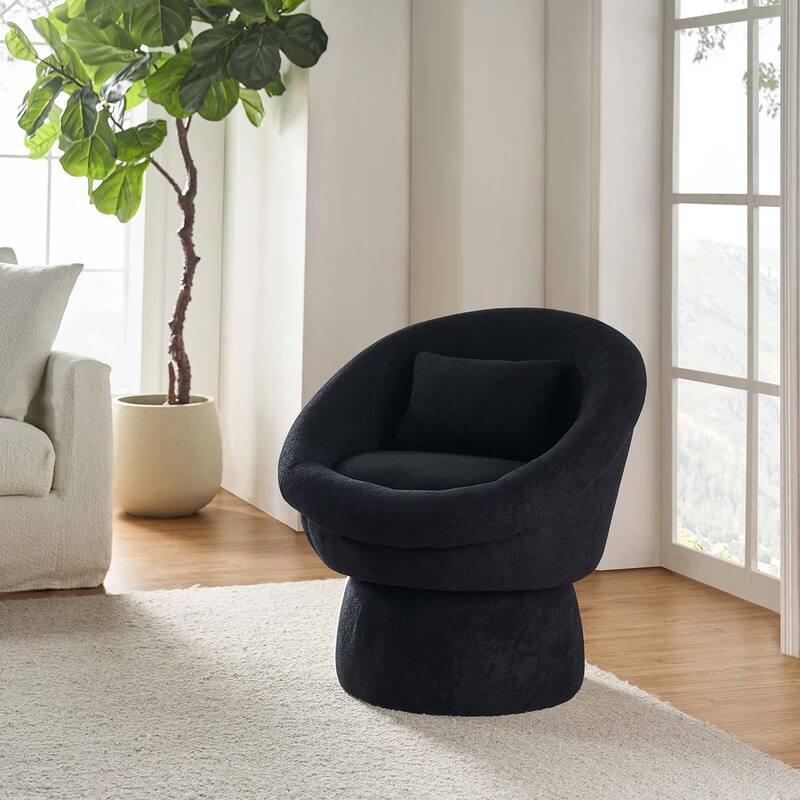 Patti Modern Upholstered Swivel Barrel Chair by HULALA HOME