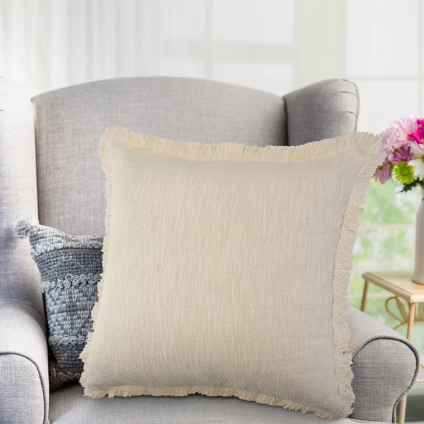 Sevita Solid Cotton Fringe Throw Pillow On Sale Bed Bath