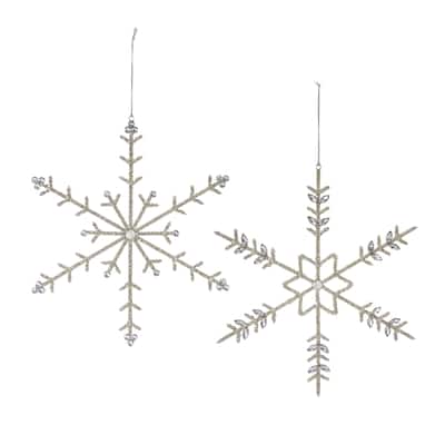 Jeweled Metal Snowflake Ornament (Set of 6)