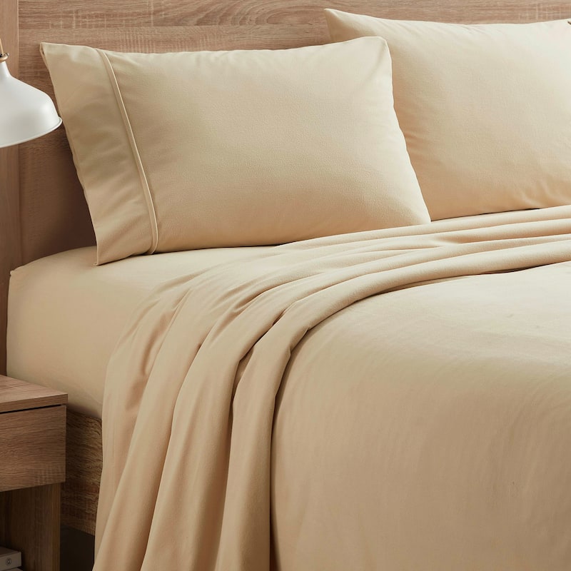1500 Supreme Sweet Home Collection Flannel Sheet Set - Twin - Beige