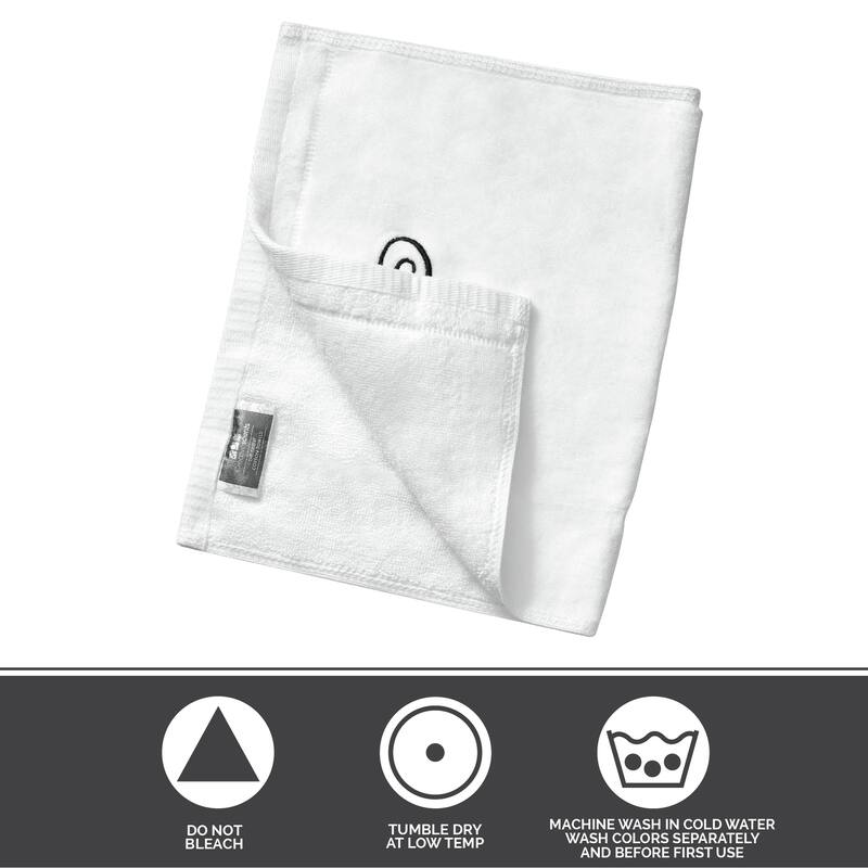 Creative Scents White Monogrammed Initial Fingertip Towels with Black Embroidery