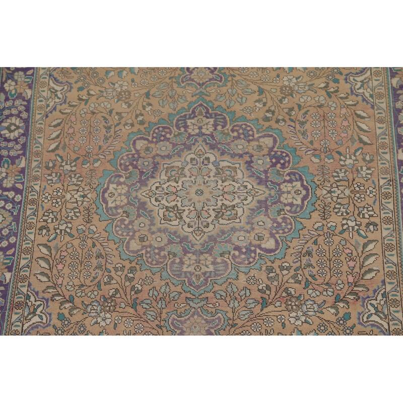 Tabriz Persian Vintage Area Rug Handmade Bedroom Wool Carpet - 6'6"x 9'8"